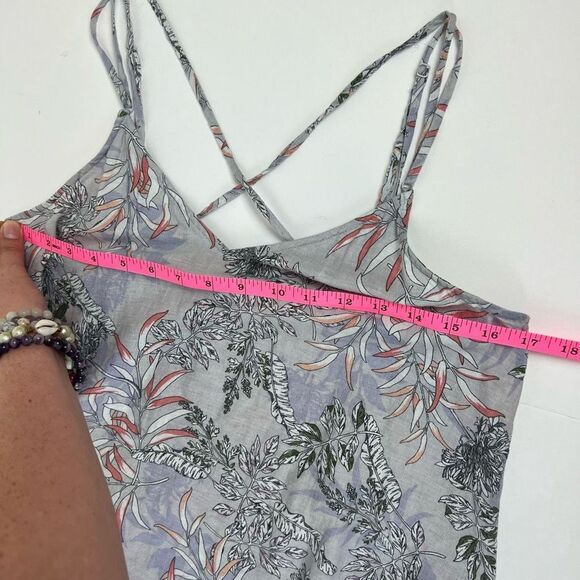 Cynthia Rowley Women's Purple Floral Linen Blend Handkerchief Hem Midi Dress S - Picture 15 of 16